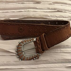 New genuine leather belt with large buckle with added jewel studs on buckle
